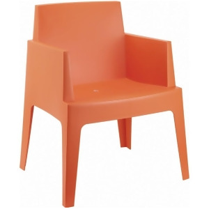 Compamia Box Resin Outdoor Dining Arm Chair Orange Isp058-ora - All
