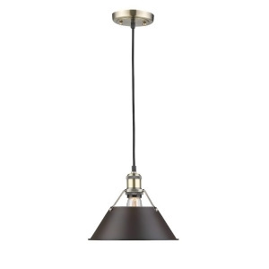 Golden Orwell 1 Lt Pendant 10 Aged Brass Rubbed Bronze Shade 3306-Mab-rbz - All