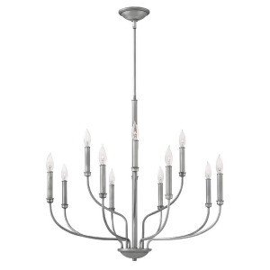 Hinkley 12 Light Alister Two Tier Chandelier Antique Nickel 3078An - All
