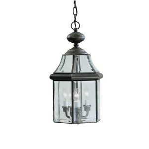 Kichler Embassy Row Outdoor Pendant 3Lt Olde Bronze Clear Beveled 9885Oz - All