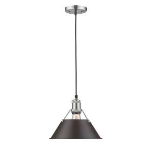 Golden Orwell 1 Light Pendant 10 Pewter Rubbed Bronze Shade 3306-Mpw-rbz - All