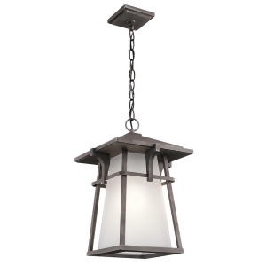 Kichler Beckett Outdoor Pendant 1Lt Weathered Zinc Etched Seeded 49725Wzc - All