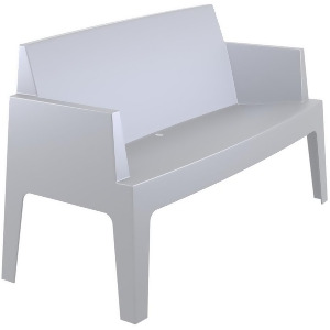 Compamia Box Resin Outdoor Bench Silver Gray Isp063-sil - All
