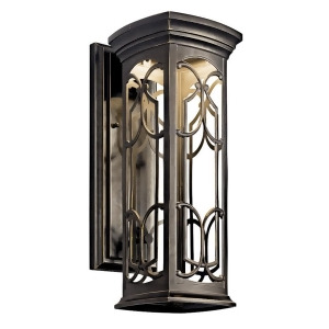 Kichler Franceasi Outdoor Wall 1Lt Led 7x18 Olde Bronze 49227Ozled - All