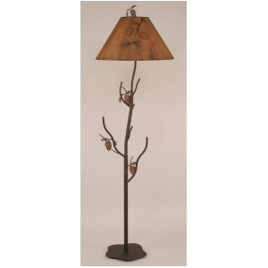 Coast Lamp Rustic Living Iron Pine Tree Floor Lamp Charred 12-R34b - All