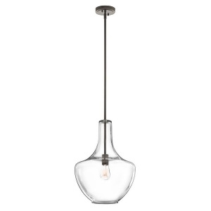 Kichler Everly Pendant 1Lt 13.75x20 Olde Bronze Clear Seeded 42046Ozcs - All
