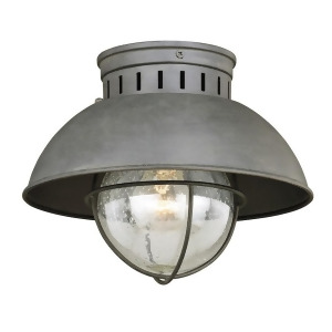 Vaxcel Harwich 1 Light Outdoor Ceiling Textured Gray/Clear Seeded Glass T0264 - All