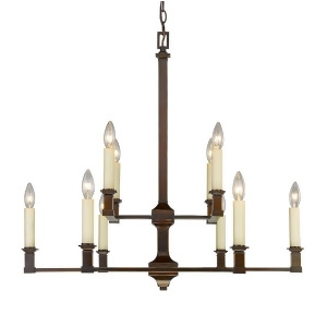 Golden Bradley 2 Tier 10 Lt Chandelier No shades Cordoban Bronze 5907-10Cdb - All