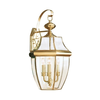 Sea Gull Lighting Lancaster 3 Light Outdoor Wall Lantern Brass Sea Gull Lighting Lancaster 3 Light Outdoor Wall Lantern Brass 8040en 02