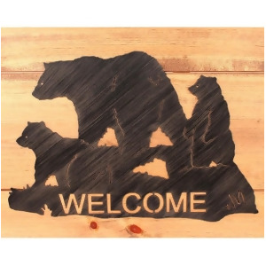 Coast Lamp Rustic Living Iron Bear Family Welcome Sign Sienna 15-R24a - All