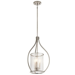 Kichler Fiona Foyer Pendant 3Lt Classic Pewter Clear Seeded 42495Clp - All