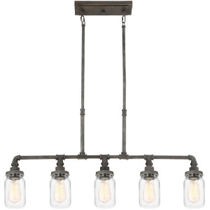 Quoizel Squire 5 Light Island Chandelier Rustic Black Sqr538rk - All
