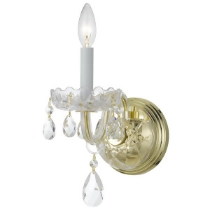 Crystorama Traditional 1 Light Clear Crystal Brass Sconce 1031-Pb-cl-mwp - All