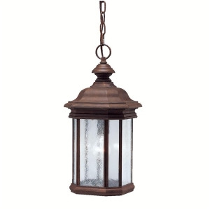 Kichler Kirkwood Outdoor Pendant 1Lt Tannery Bronze Clear Seeded 9810Tz - All