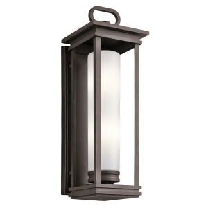 Kichler South Hope Outdoor Wall 2Lt Rubbed Bronze Satin Etched Opal 49499Rz - All