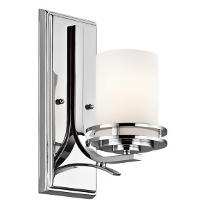Kichler Hendrik Wall Sconce 1Lt Chrome Satin Etched Cased Opal 5076Ch - All