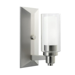 Kichler Circolo Wall Sconce 1Lt Brsh Nickel Clear w/Satin Etched Opal 6144Ni - All