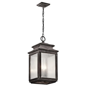 Kichler Wiscombe Park Outdoor Pendant 4Lt Weathered Zinc Clear Seed 49505Wzc - All