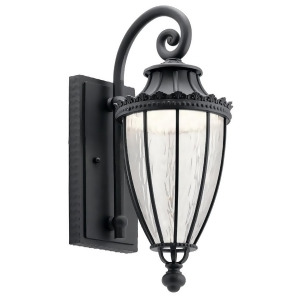 Kichler Wakefield Outdoor Wall 1Lt Led 7x17.75 Text Black Clear 49751Bktled - All