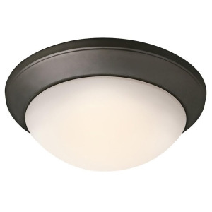 Kichler Ceiling Space Flush Mount 1Lt 14x4.75 Olde Brz Etch Opal 8881Oz - All