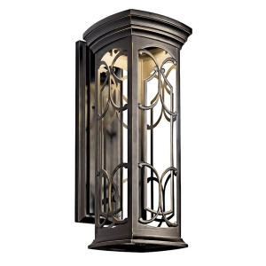 Kichler Franceasi Outdoor Wall 1Lt Led 8.5x22 Olde Bronze 49228Ozled - All