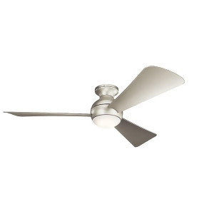 Kichler Sola 54 Sola Fan Led Brushed Nickel Etched Opal Silver 330152Ni - All