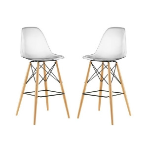 Modway Pyramid Dining Side Bar Stool Set of 2 Clear Eei-2422-clr-set - All