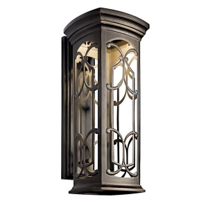 Kichler Franceasi Outdoor Wall 1Lt Led 10x25 Olde Bronze 49229Ozled - All