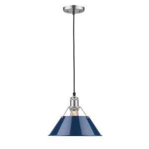 Golden Orwell 1 Light Pendant 10 Pewter Navy Blue Shade 3306-Mpw-nvy - All