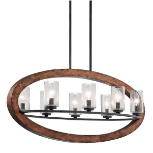 Kichler Grand Bank Linear Chandelier 8Lt Auburn Stained Clear Seed 43191Aub - All