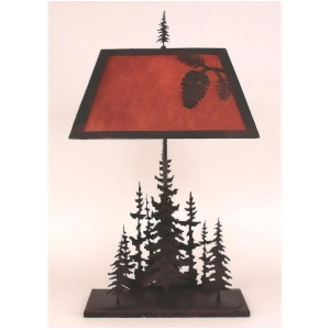 Coast Lamp Rustic Living Rectangle Feather Pine Tree Table Lamp Sienna 15-R3d - All