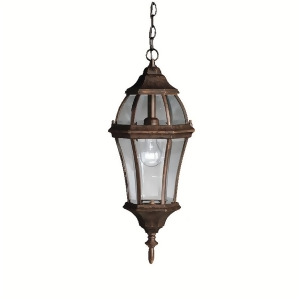 Kichler Townhouse Outdoor Pendant 1Lt Tannery Bronze Clear Beveled 9892Tz - All