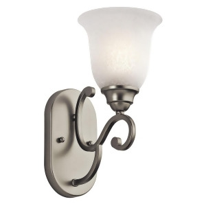 Kichler Camerena Wall Sconce 1Lt Brushed Nickel White Scavo 45421Ni - All