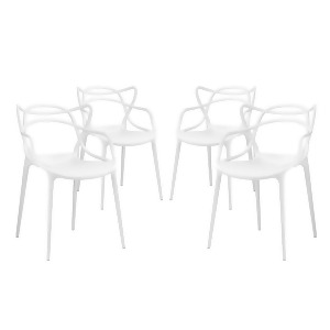 Modway Furniture Entangled Dining Set Set of 4 White Eei-2348-whi-set - All