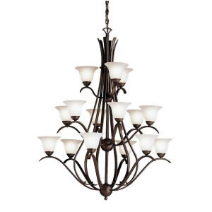Kichler Dover Chandelier 15Lt Tannery Bronze Etched Seeded 2523Tz - All
