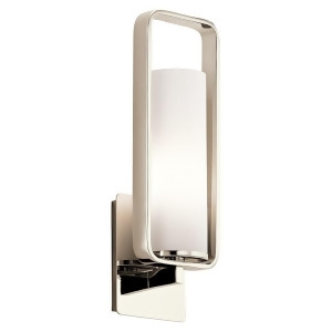 Kichler City Loft Wall Sconce 1Lt Polished Nickel White Opal Etched 43787Pn - All