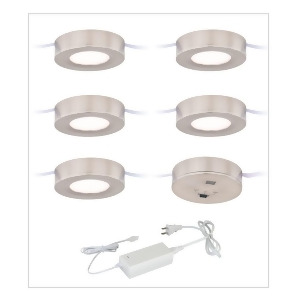 Vaxcel Dual Mount Instalux Under Cabinet Puck 5-pack Kit Satin Nickel X0082 - All