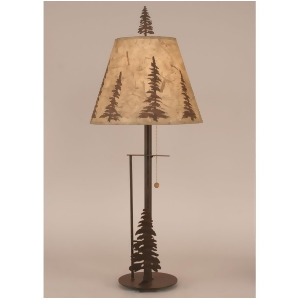 Coast Lamp Rustic Living Iron w/Pine Trees Buffet Lamp Rust 12-R33b - All