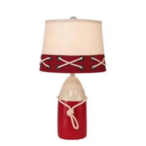 Coast Lamp Coastal Small Buoy Pot w/White Rope Solid Cottage/Red 16-B5b - All