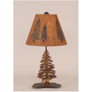 Coast Lamp Rustic Living Iron Elk w/Pine Trees Lamp Charred 12-R39a - All