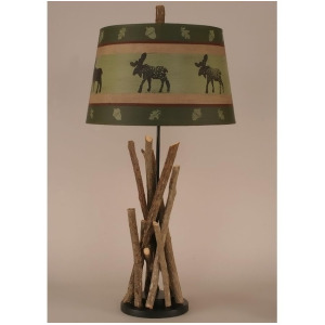 Coast Lamp Rustic Living Stick Table Lamp w/Wooden Base Black 12-R8d - All