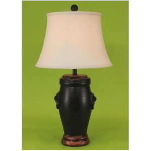 Coast Lamp Casual Living Crock Pot Table Lamp w/Door Knocker Black 14-C4e - All