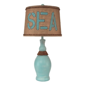 Coast Lamp Coastal Living Slender Neck Pot Lamp w/Rope Turquoise 16-B7b - All