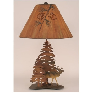 Coast Lamp Rustic Living Iron Elk w/Trees Table Lamp Charred 12-R9b - All
