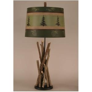 Coast Lamp Rustic Living Stick Table Lamp with Wooden Base Black 12-R36b - All