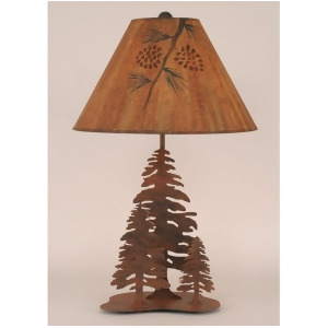 Coast Lamp Rustic Living Iron w/3-Pine Trees Table Lamp Rust 12-R27c - All