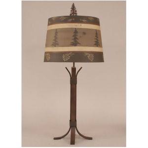 Coast Lamp Rustic 4-Leg Flat Bar w/2-Collar Table Lamp Rust 12-R34a - All
