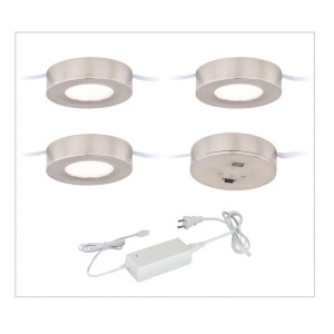 Vaxcel Dual Mount Instalux Under Cabinet Puck 3-pack Kit Satin Nickel X0081 - All