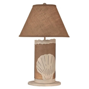 Coast Lamp Coastal Living Shell Lamp w/Nightlight Cottage/Burlap 16-B12b - All