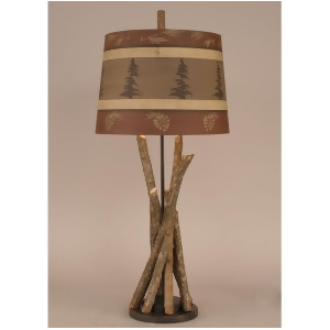 Coast Lamp Rustic Living Stick Table Lamp w/Wooden Base Rust Streak 12-R36c - All